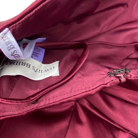 David’s Bridal cocktail dress wedding party event guest attire formal 8 wine - Picture 9 of 14